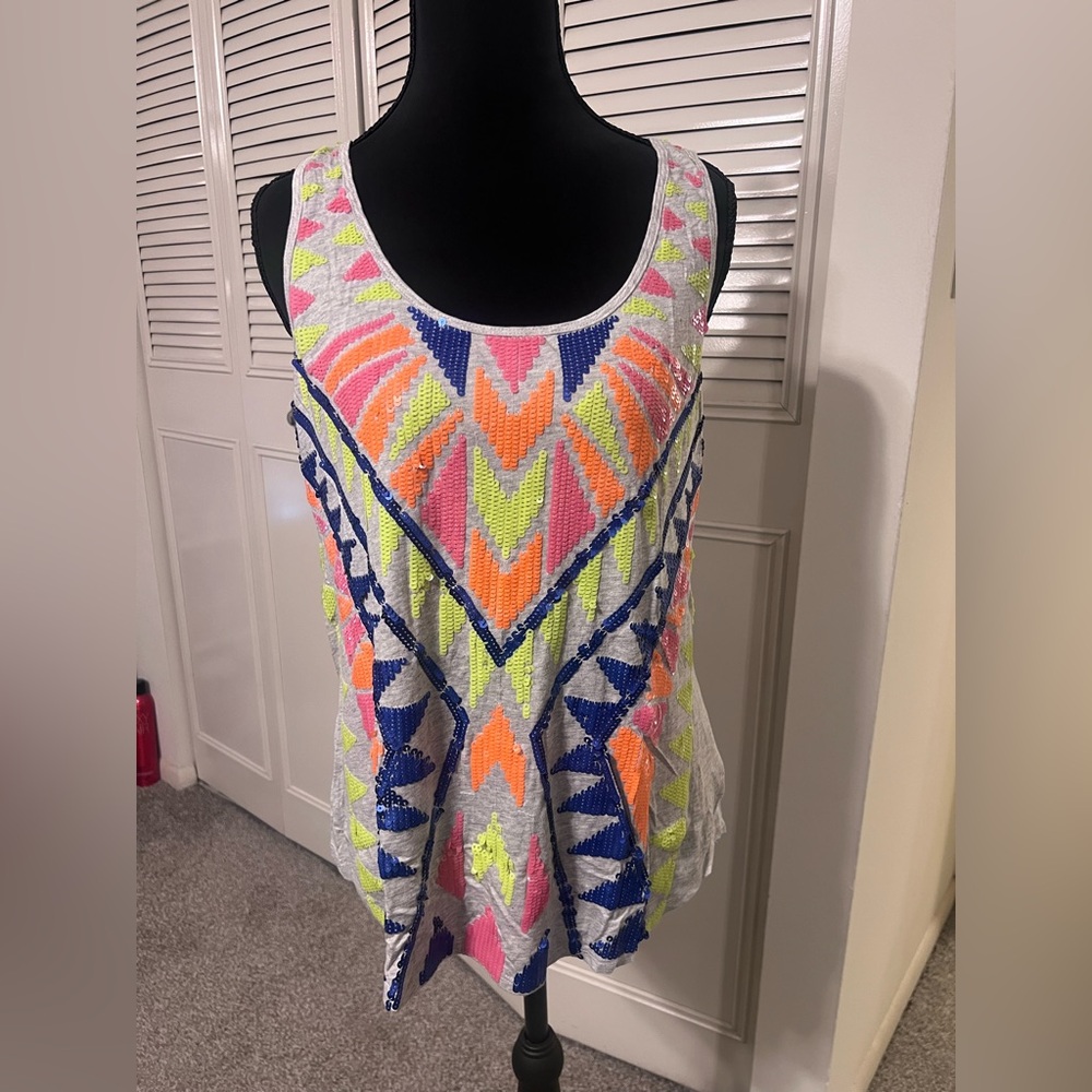 Express Neon Sequin Tank Top🌈
